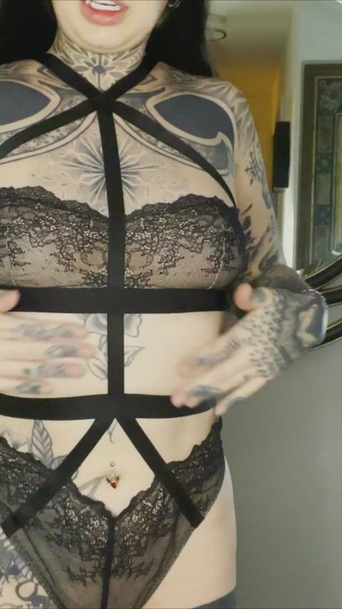 ass bodysuit petite tattoo tattooed clip