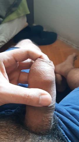 foreskin masturbating uncut clip