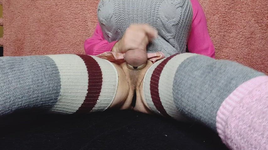 butt plug cum cumshot fake boobs fake tits knee high socks socks clip