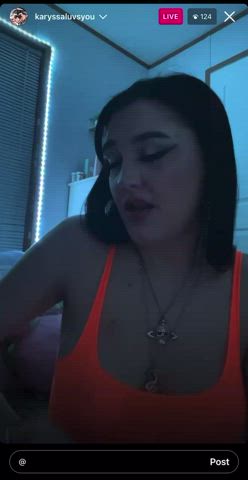 brunette flashing nipple piercing tits clip
