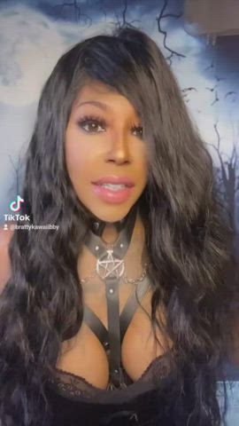 alt cute ebony egirl fansly gamer girl goth huge tits natural tits tiktok clip