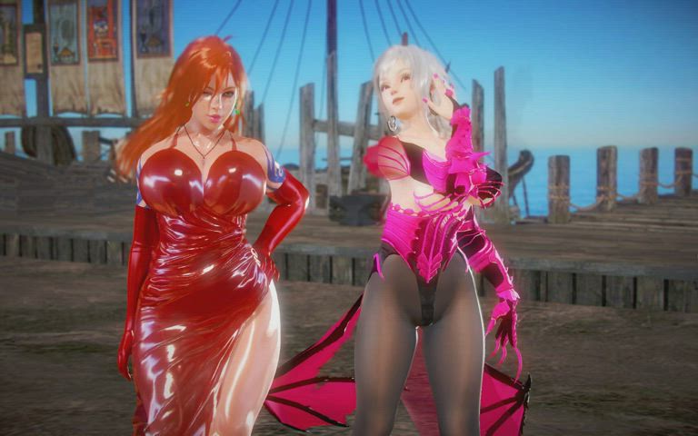 3D Animation Big Tits Bouncing Tits Cosplay Costume Dancing Redhead Thick clip