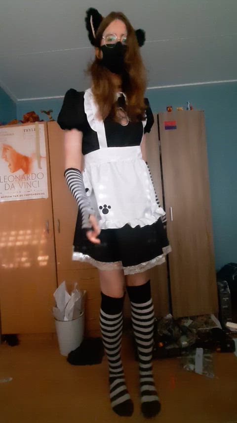 This maid has a secret up their... skirt