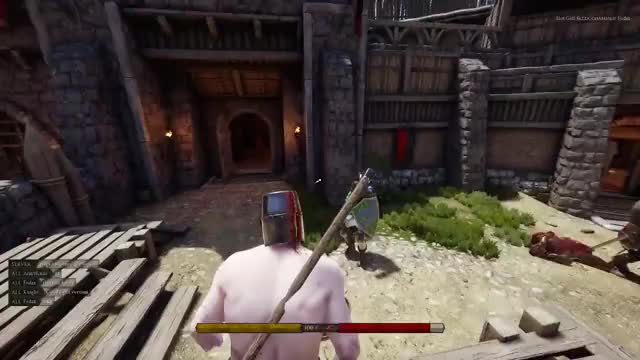 Mordhau - pot on head and pan in hand - hb