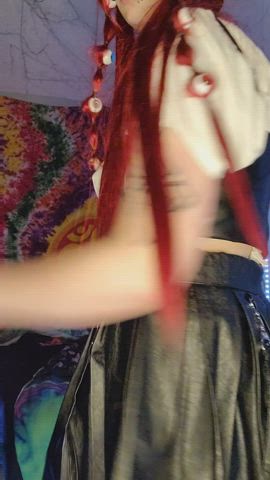 Alt Ass Goth Jiggling Shaking Skirt Softcore Solo Tattoo clip