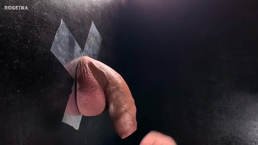 balls big dick cock cum cumshot glory hole handjob clip