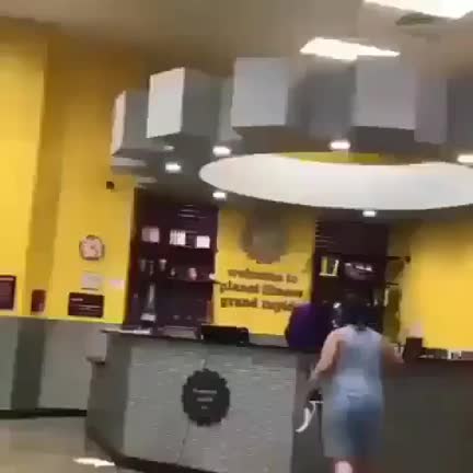 Employee barely hit's back