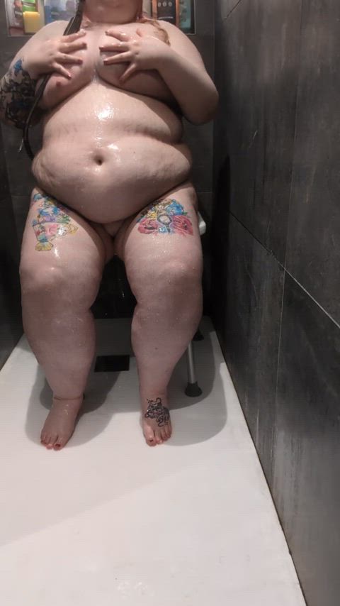 Autoimmune disease girlie showering with my shower stool. After this I had some fun