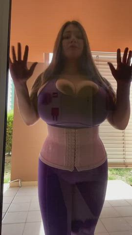 Big Tits Corset Squeezing clip