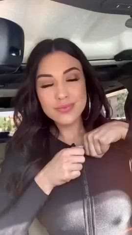 Big Tits Car Flashing Latina Nipples Public Smile clip