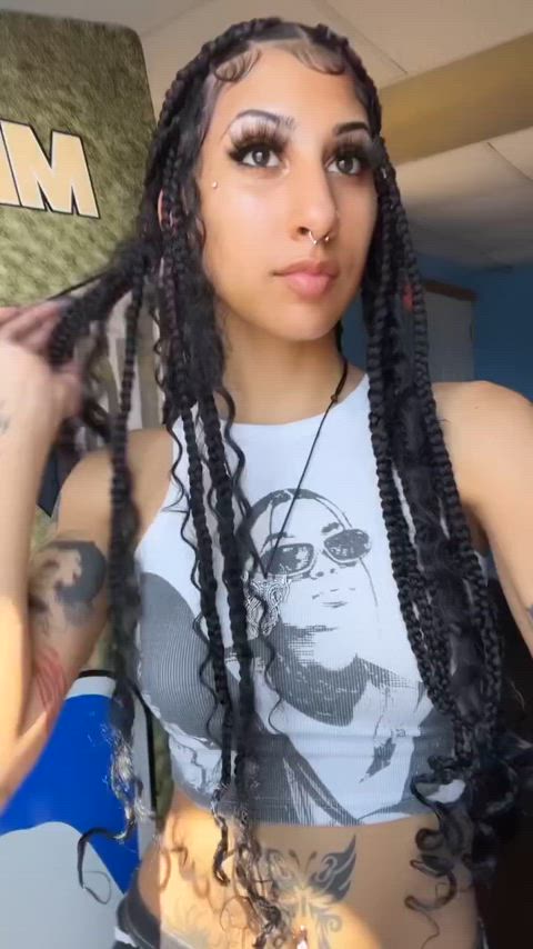 amateur cute dredd goth latina lightskinned skinny tease teasing clip