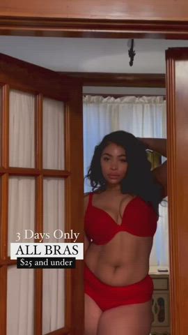 big tits bra cleavage cute ebony model panties clip