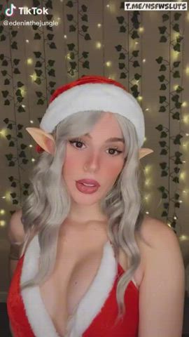 amateur blowjob christmas cosplay cum on ass elf natural tits small tits teen clip