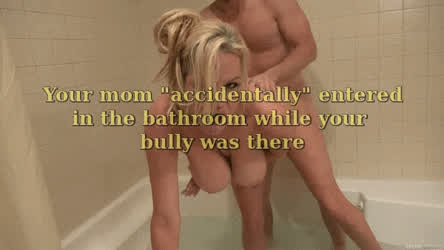 Bath Bathroom Bathtub Bending Over Big Tits Blonde Busty Caption Cuckold Family MILF