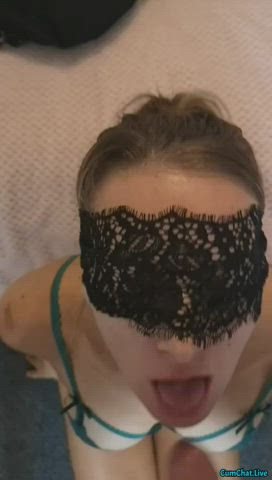 blindfolded blowjob cum in mouth cumshot facial clip
