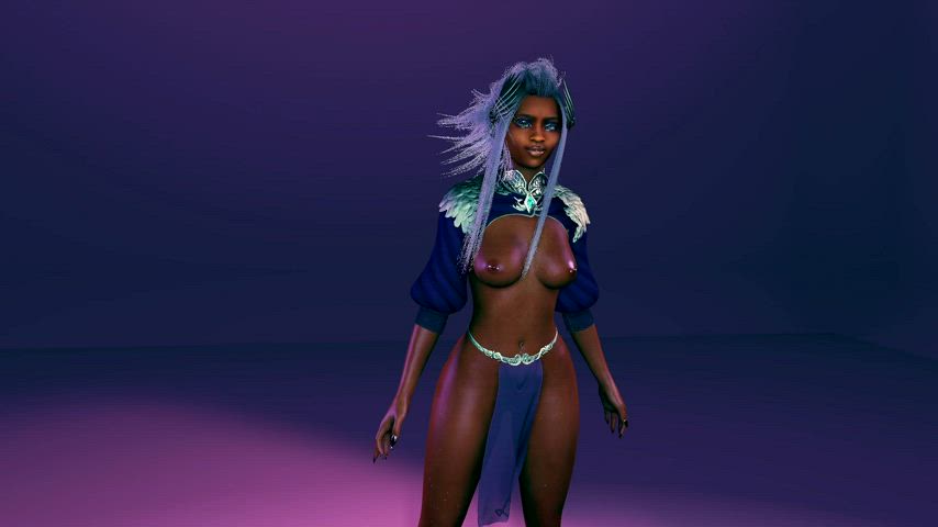 3d animation booty costume dancing ebony sexy clip
