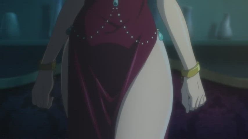 Anime Big Tits Cleavage Dress Ecchi Redhead Undressing clip