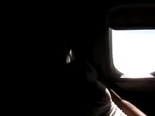 Getting her self off on the plane - OnlyPron.Com