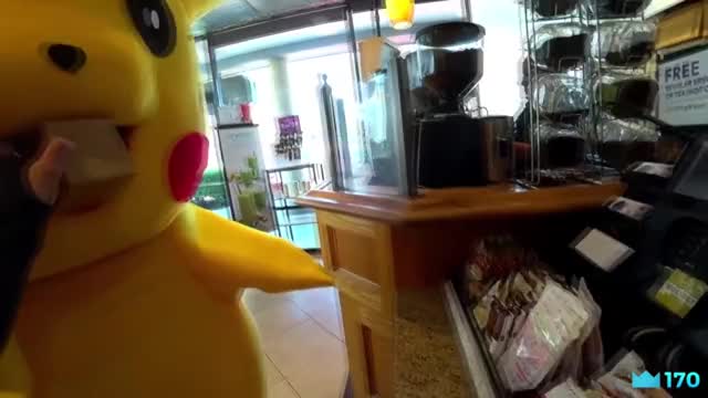 Feeding pikachu