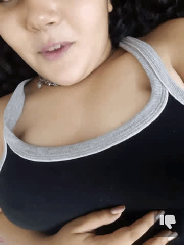 18 years old big nipples big tits cute indian lips natural tits smile tank top clip