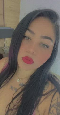 bbw big ass curvy eye contact hotwife latina lips lipstick tattoo clip