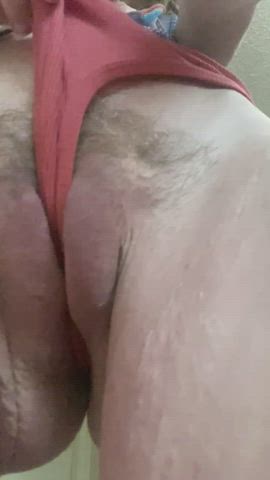 Hairy pussy wedgie