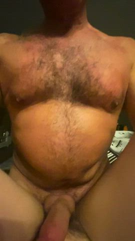 I love watching his chest hair while he fucks me in the chair