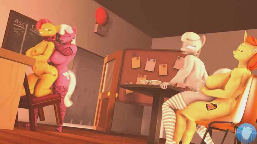 animation classroom ejaculation futanari riding sfm stockings student teacher clip