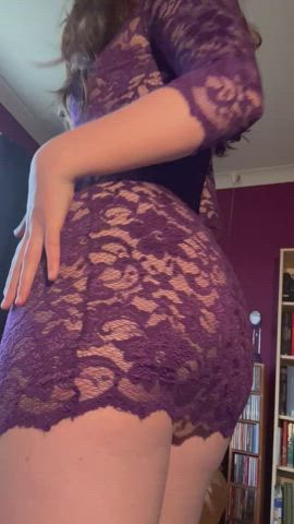 Wearing nothing under my sheer lace dress