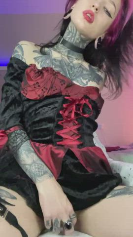 brunette goth skinny clip