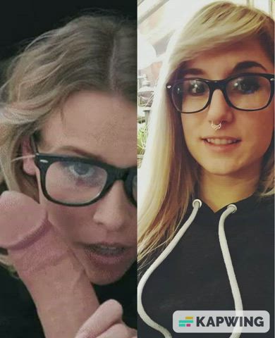 BabeCock Blonde Blowjob Emo Fetish Gamer Girl Glasses clip