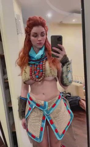 Boobs Cosplay Redhead clip