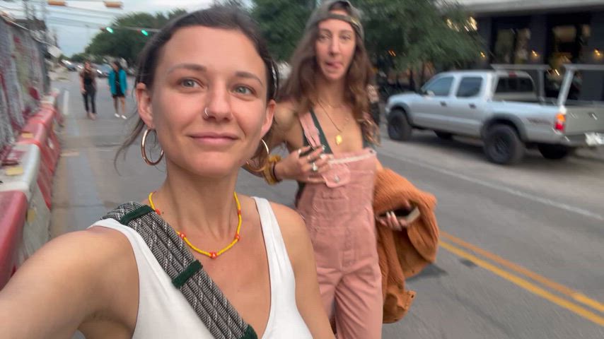 My partner in crime out in the streets of Austin