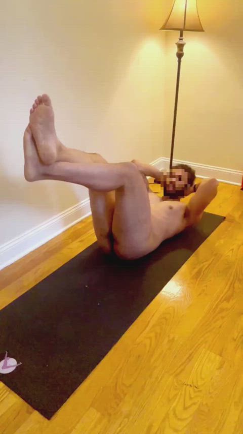 abs ass asshole homemade horny legs up naked soles workout yoga bubble-butt clip