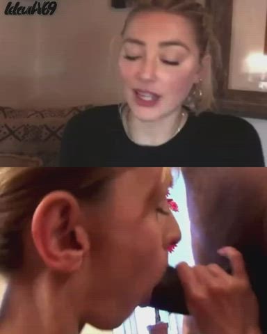 Amber Heard BBC BabeCock Balls Sucking Blowjob Deepthroat clip