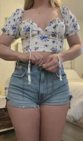 ass booty jean shorts shorts strip stripping clip