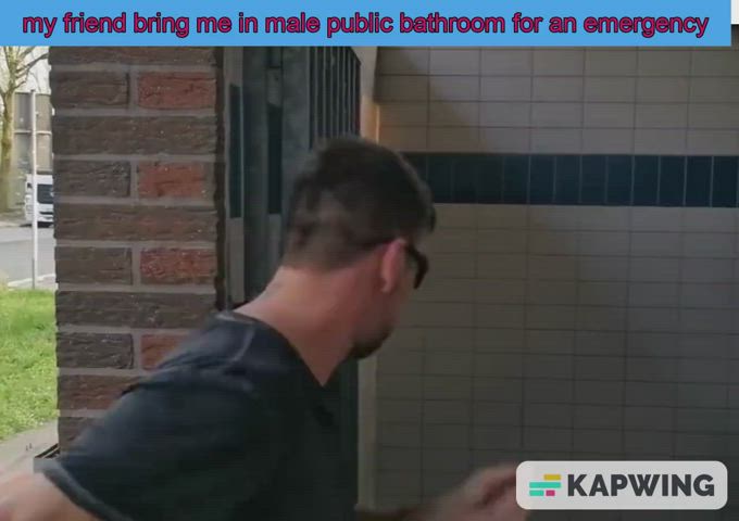 Caption Caught Cumshot Facial Public Toilet clip