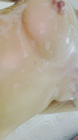 Big Ass NSFW Naked Natural Tits Nipples Nude Shower Soapy Tattoo clip