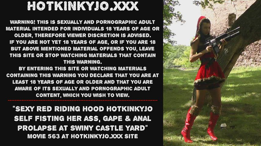 Sexy Red Riding Hood Hotkinkyjo self fisting her ass, gape &amp; anal prolapse