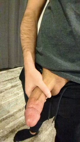 Stroking and teasing my monster tonight, come give me a hand?
