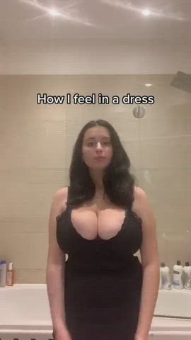 big tits cleavage dress clip