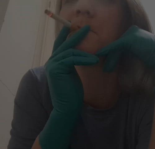 latex gloves medical smoking valerierayne13 smoking-fetish clip