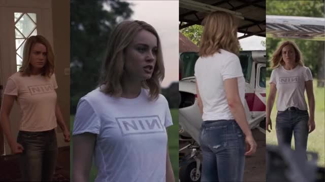 Brie Larson - Captain Marvel (2019) - mini-loop, split-screen edit in NIN t-shirt