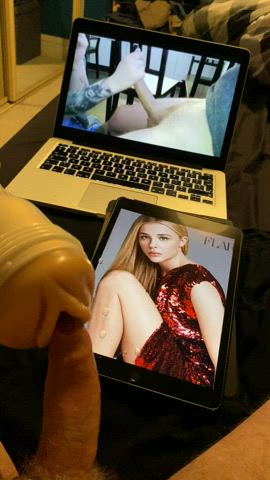 celebrity chloe fleshlight male masturbation masturbating split screen porn tribute