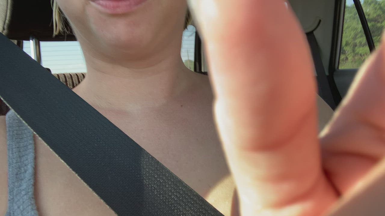 Nipple twists in the car ? ?[gif]