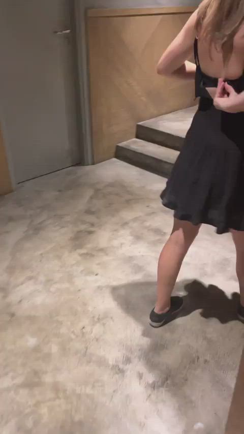How id entice you to Cum join this pregnant milf in the toilets! [GIF]