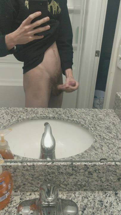 I want you bent over the sink until I cum. Is that understood?