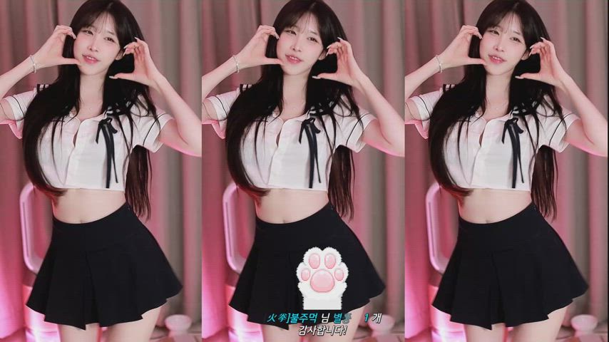 asian dancing korean schoolgirl sexy skirt tease teasing clip