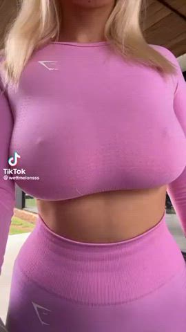 big tits nipples pokies tits white girl clip