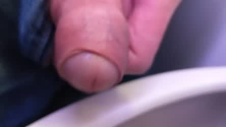 Dirty dick soft cheesy foreskin reveal in the airplane bathroom